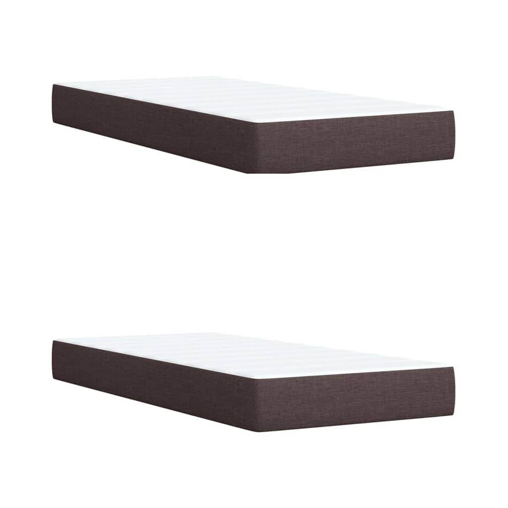 Giroletto a Molle con Materasso Marrone Scuro 200x200cm Tessuto | homemem39