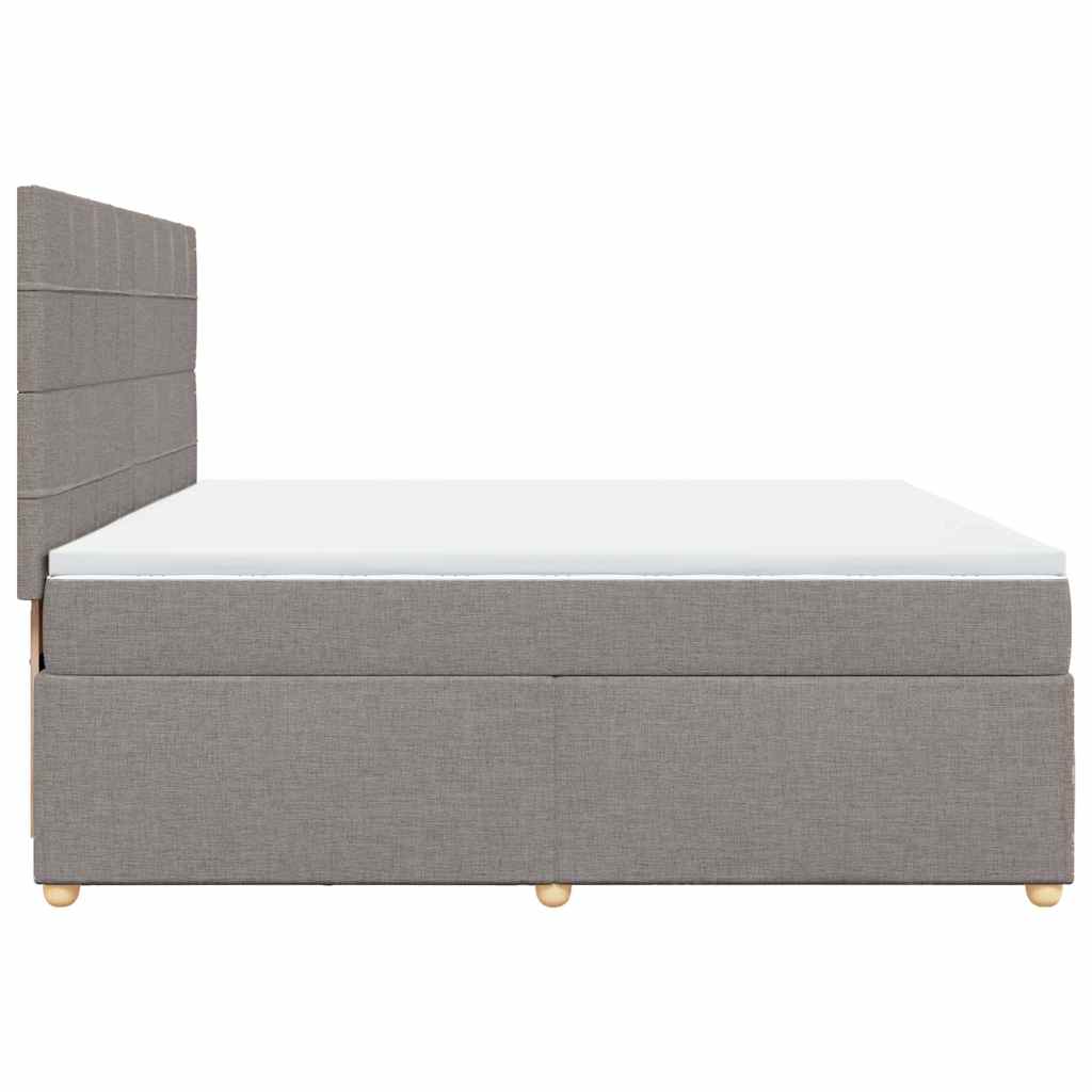 Giroletto a Molle con Materasso Tortora 200x200 cm in Tessuto
