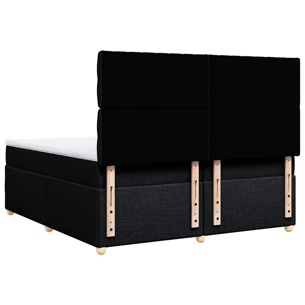 Giroletto a Molle con Materasso Nero 200x200 cm in Tessuto