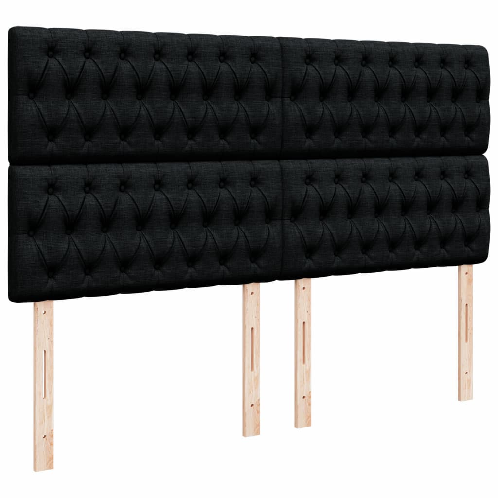 Giroletto a Molle con Materasso Nero 200x200 cm in Tessuto