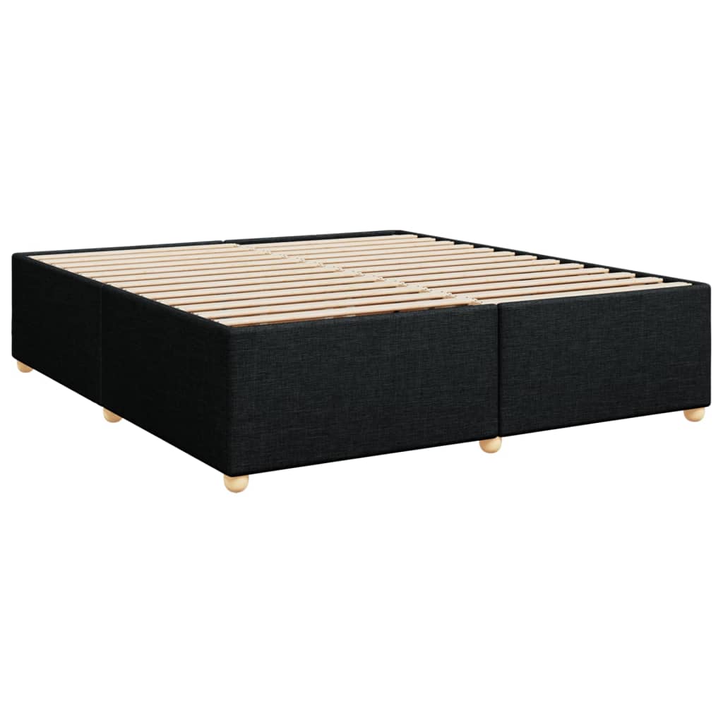 Giroletto a Molle con Materasso Nero 200x200 cm in Tessuto