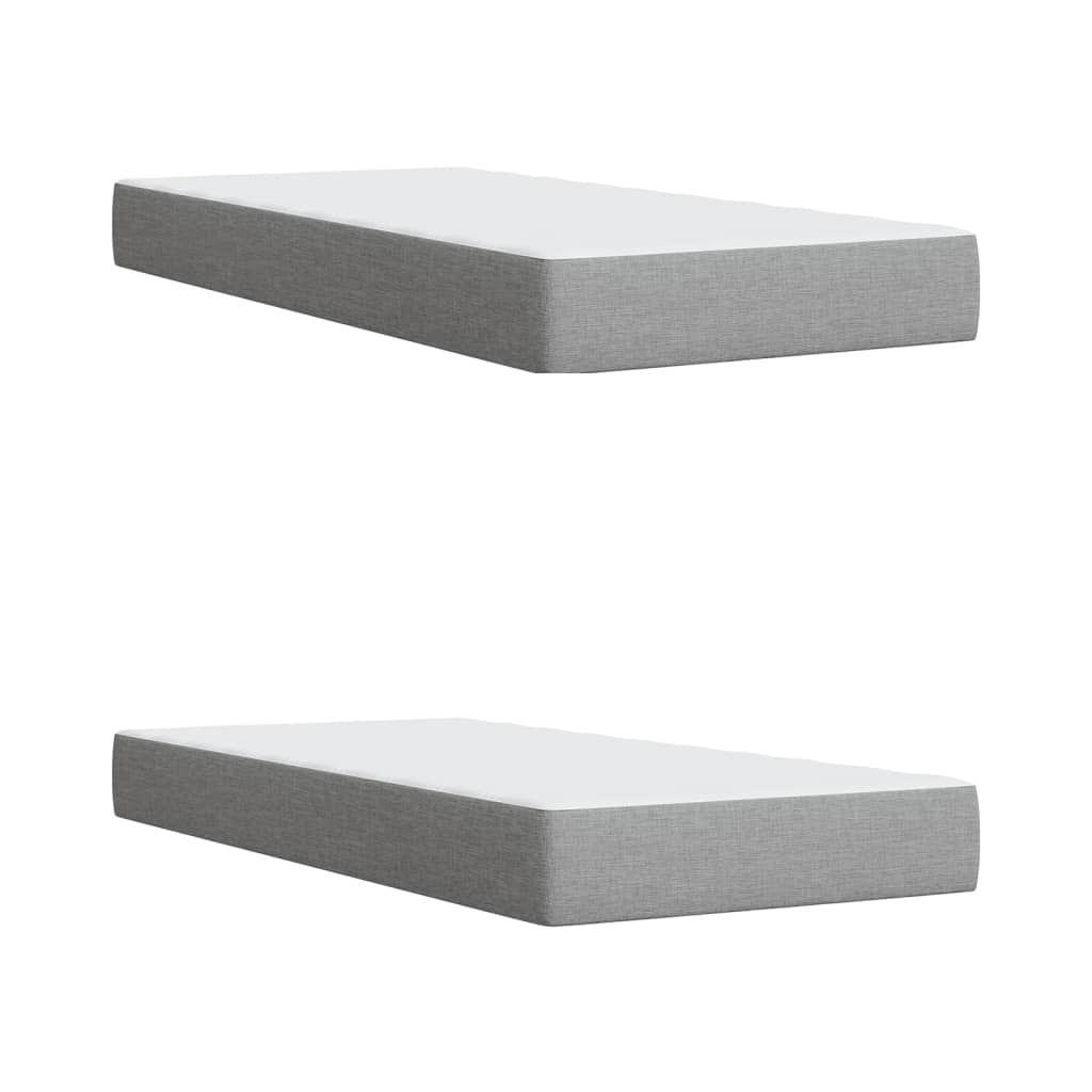 Giroletto a Molle con Materasso Grigio Chiaro 200x200cm Tessuto | homemem39