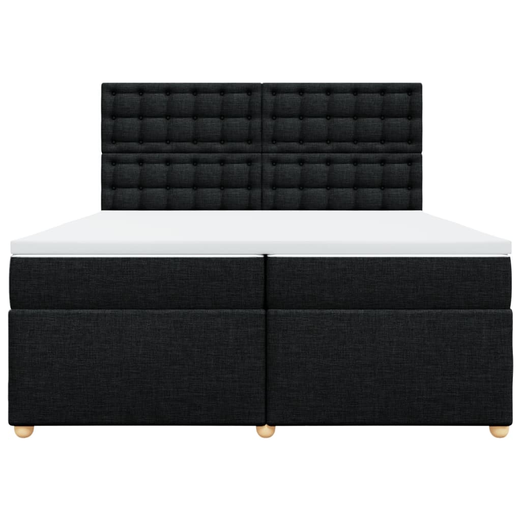 Giroletto a Molle con Materasso Nero 200x200 cm in Tessuto