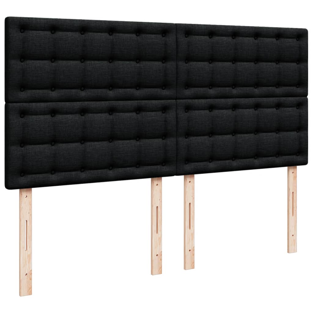 Giroletto a Molle con Materasso Nero 200x200 cm in Tessuto