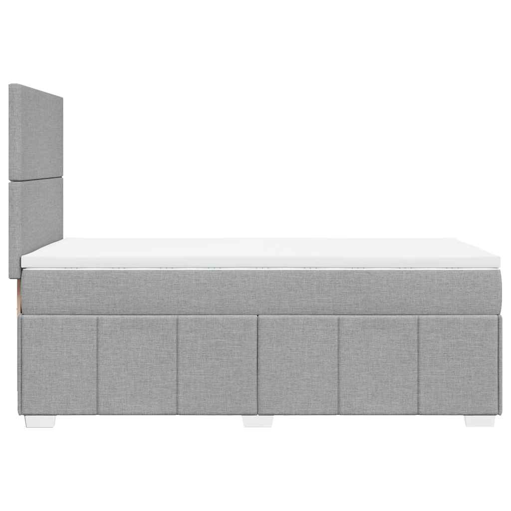 Giroletto a Molle con Materasso Grigio Chiaro 80x200 cm Tessuto