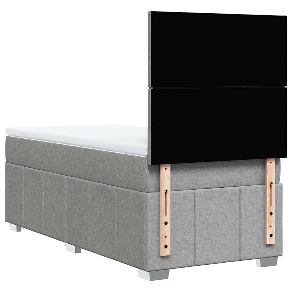Giroletto a Molle con Materasso Grigio Chiaro 80x200 cm Tessuto