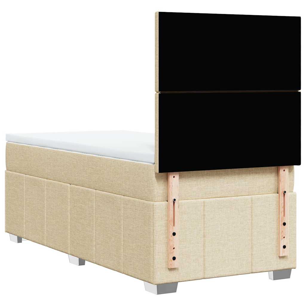 Giroletto a Molle con Materasso Crema 80x200 cm inTessuto