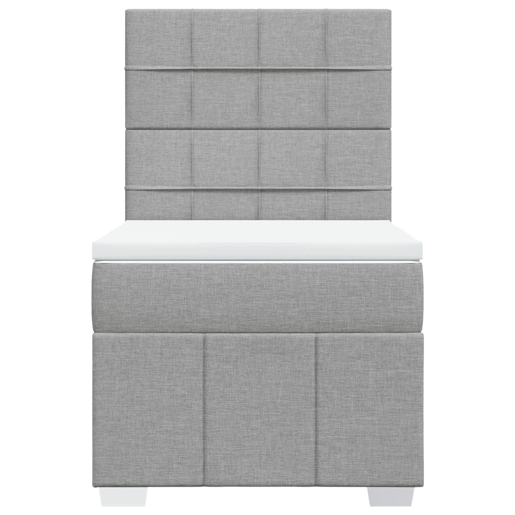 Giroletto a Molle con Materasso Grigio Chiaro 80x200 cm Tessuto