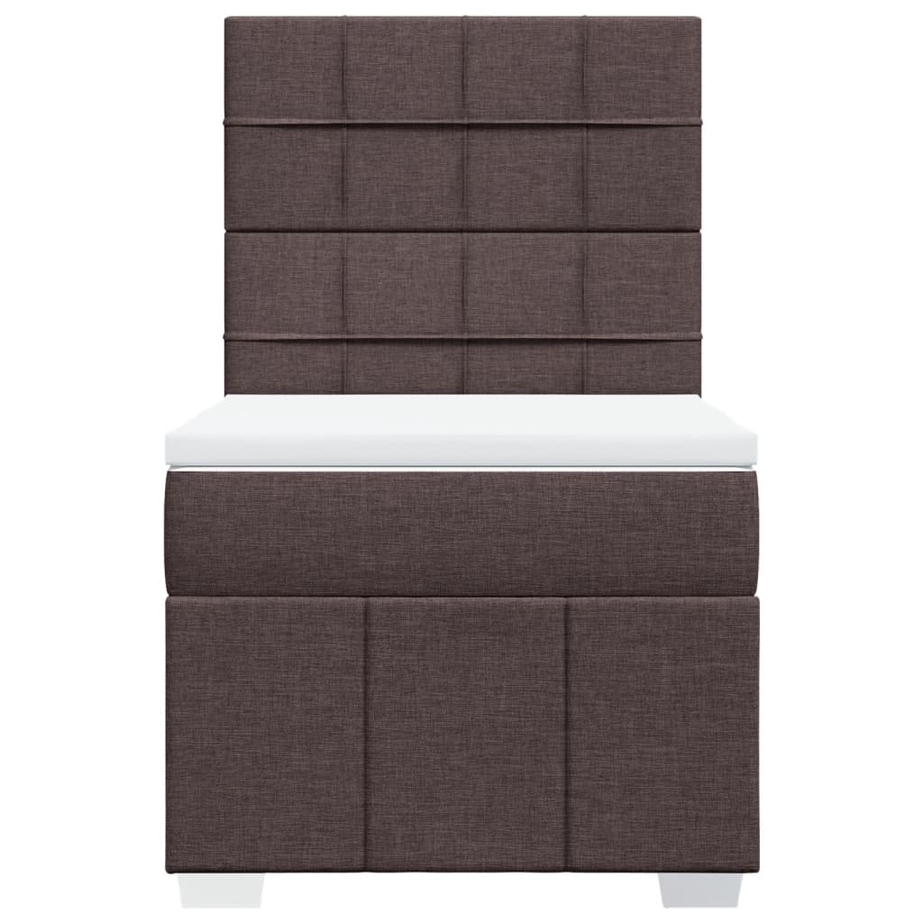 Giroletto a Molle con Materasso Marrone Scuro 80x200 cm Tessuto
