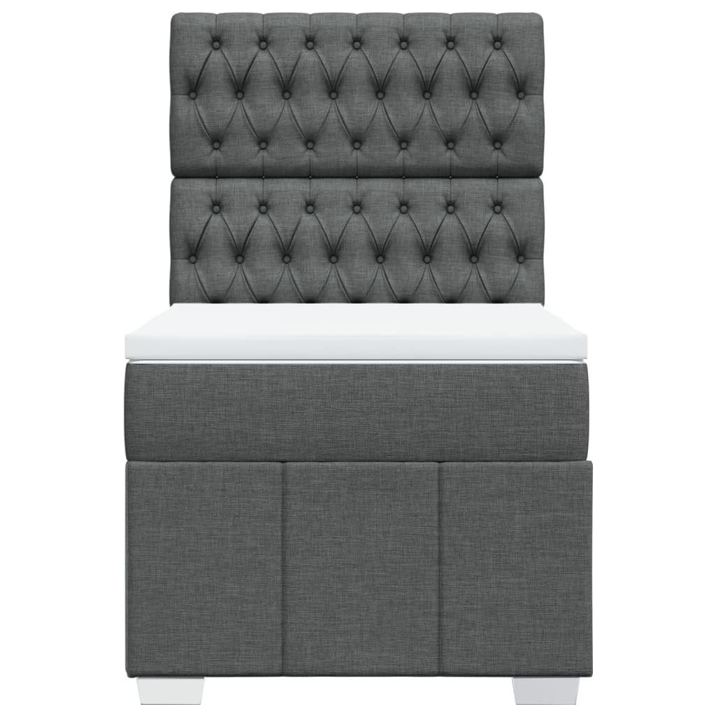 Giroletto a Molle con Materasso Grigio Scuro 80x200 cm Tessuto