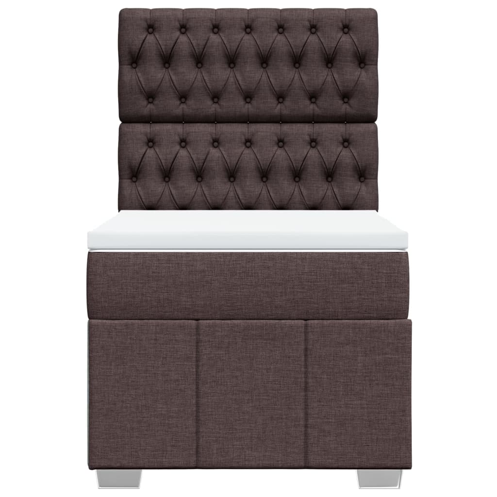 Giroletto a Molle con Materasso Marrone Scuro 80x200 cm Tessuto
