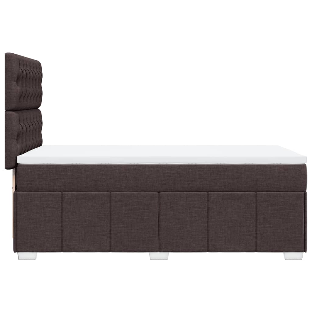 Giroletto a Molle con Materasso Marrone Scuro 80x200 cm Tessuto