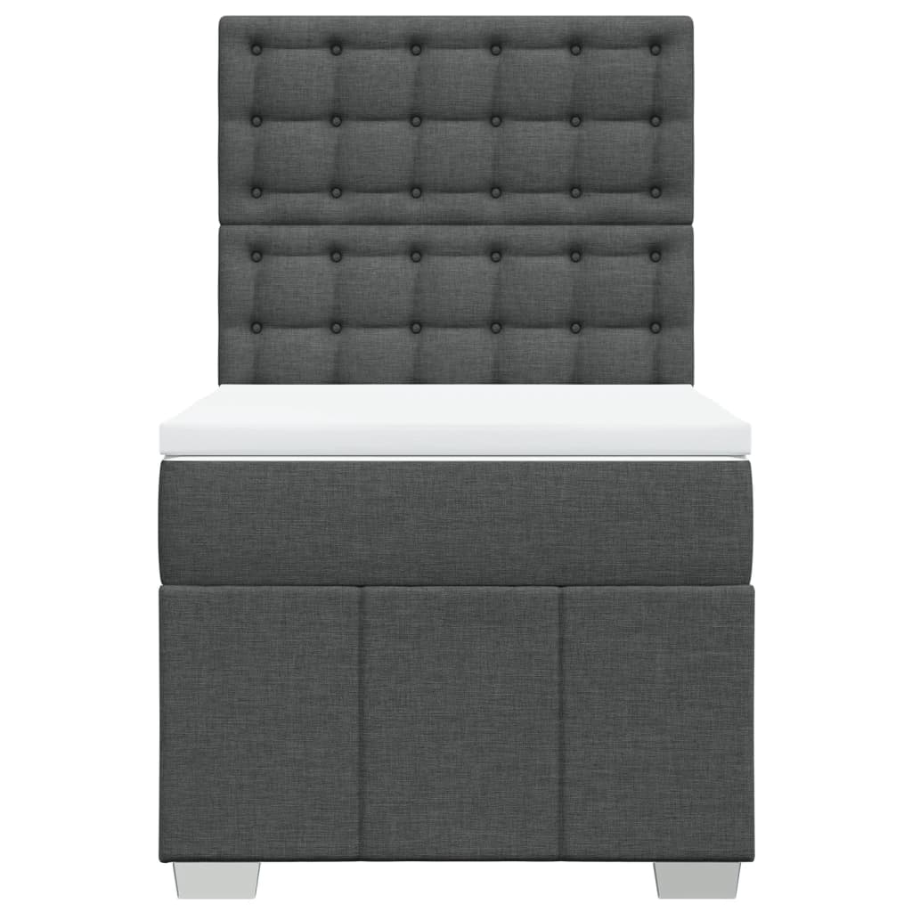 Giroletto a Molle con Materasso Grigio Scuro 80x200 cm Tessuto