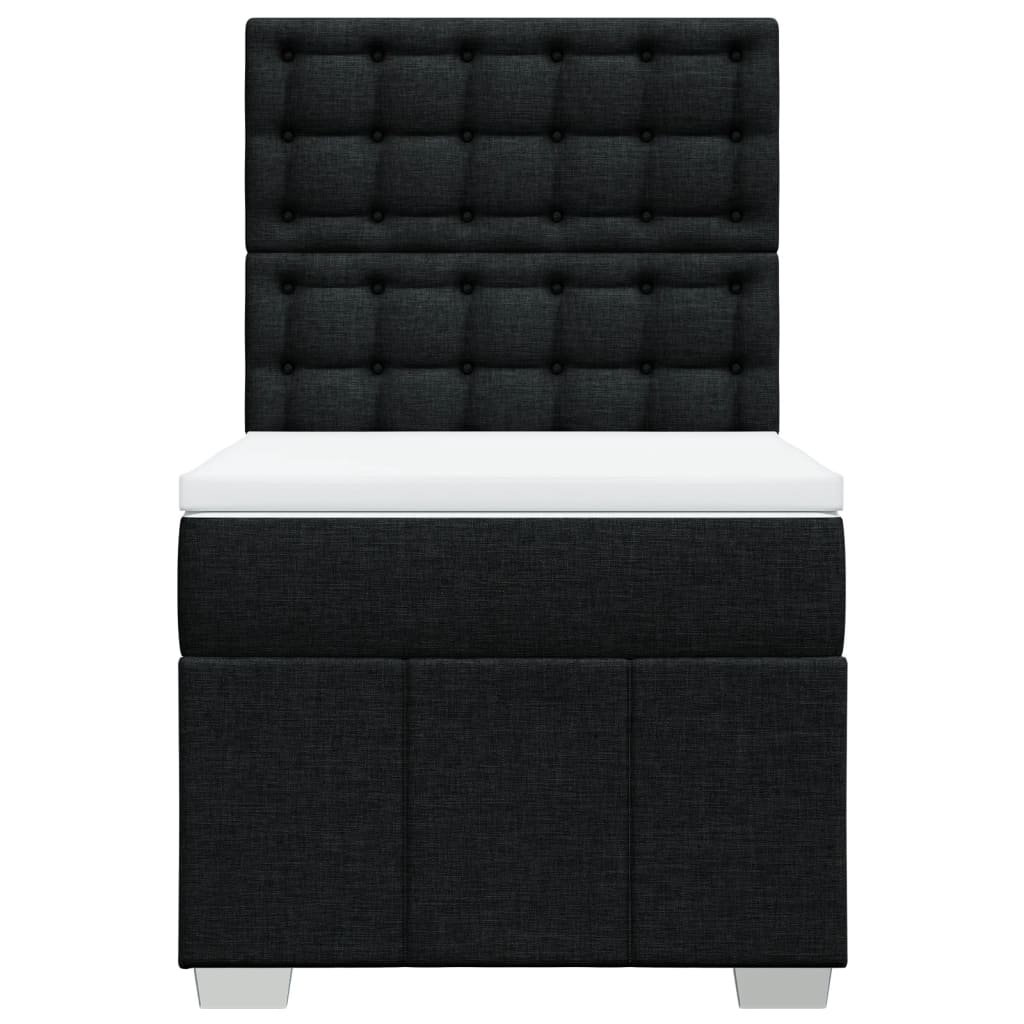 Giroletto a Molle con Materasso Nero 80x200 cm inTessuto