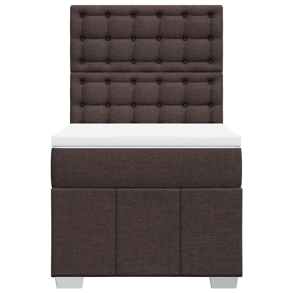 Giroletto a Molle con Materasso Marrone Scuro 80x200 cm Tessuto