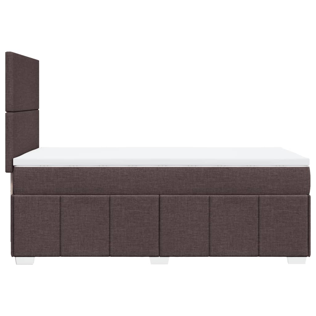 Giroletto a Molle con Materasso Marrone Scuro 90x190cm Tessuto