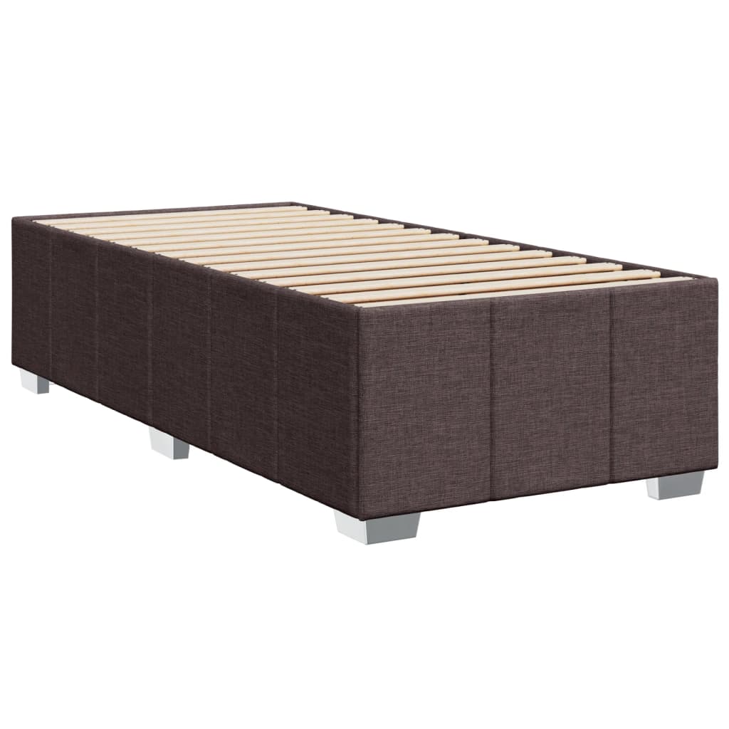 Giroletto a Molle con Materasso Marrone Scuro 90x190cm Tessuto