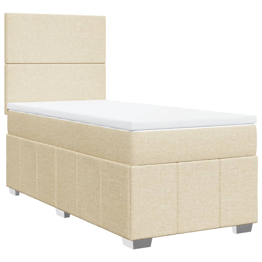 Giroletto a Molle con Materasso Crema 90x190 cm in Tessuto