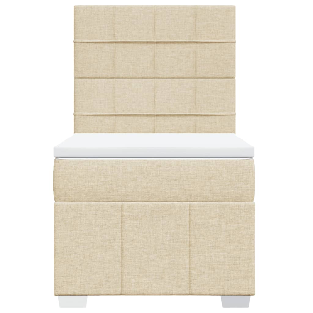 Giroletto a Molle con Materasso Crema 90x190 cm in Tessuto
