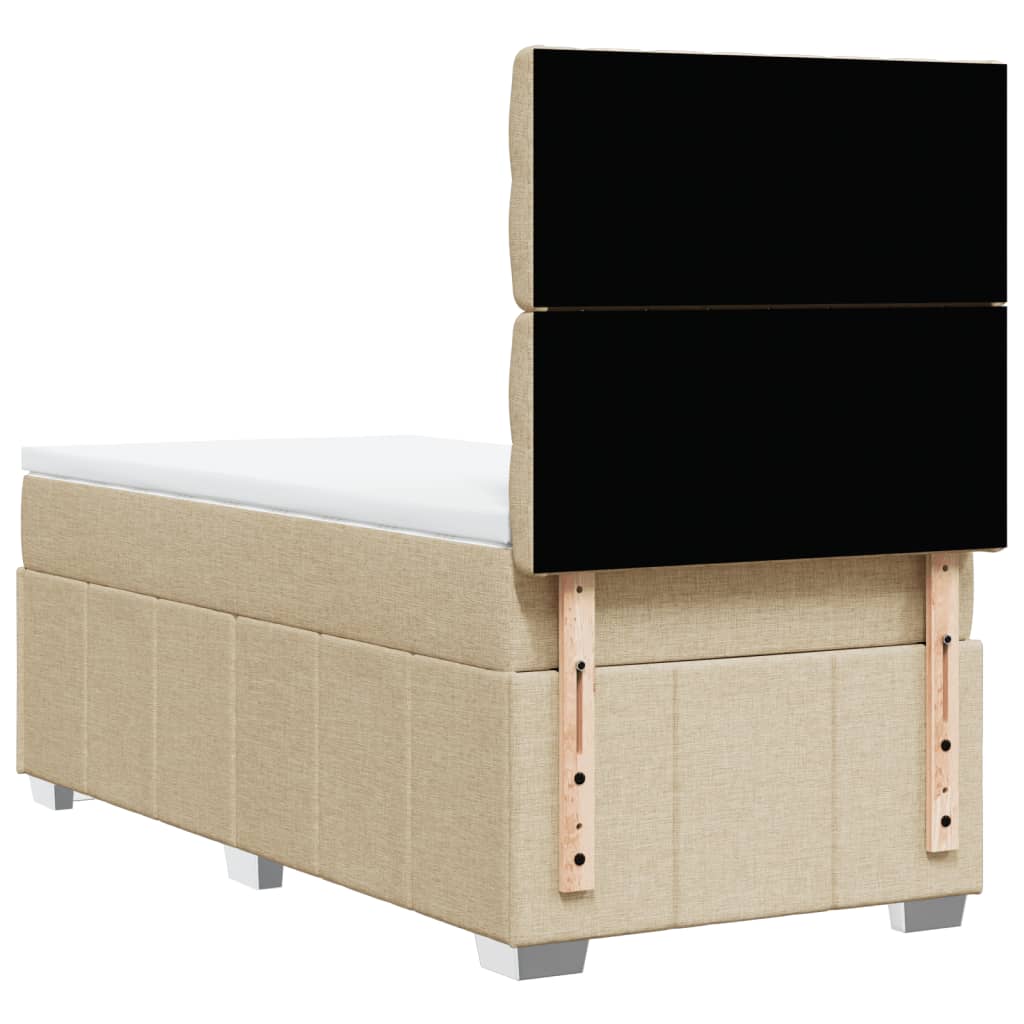 Giroletto a Molle con Materasso Crema 90x190 cm in Tessuto