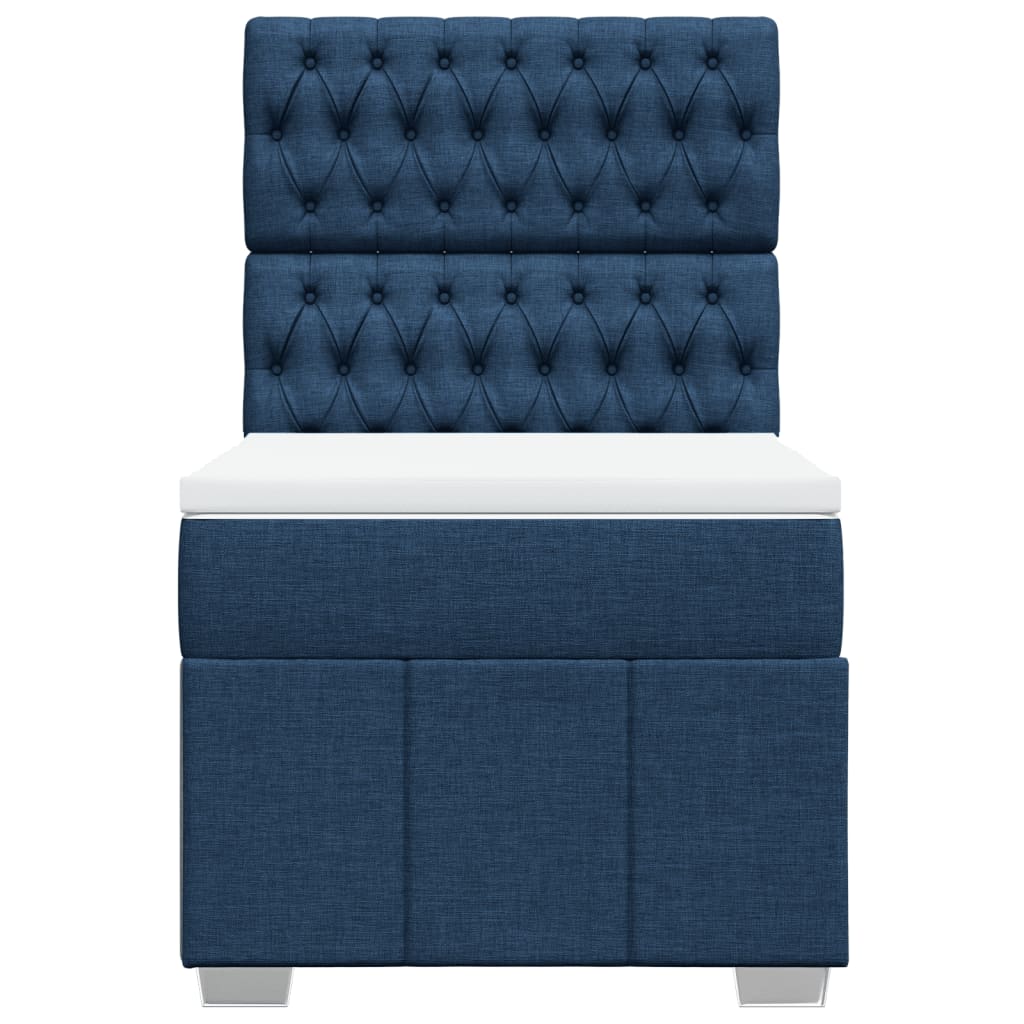 Giroletto a Molle con Materasso Blu 90x190 cm in Tessuto