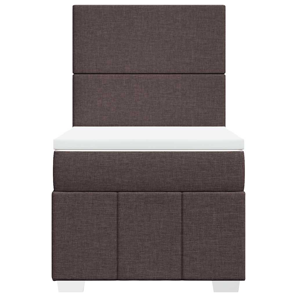 Giroletto a Molle con Materasso Marrone Scuro 90x200 cm Tessuto