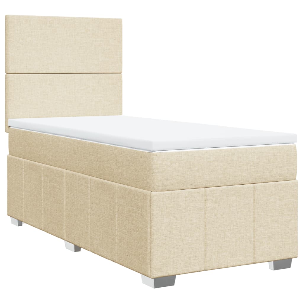 Giroletto a Molle con Materasso Crema 90x200 cm inTessuto