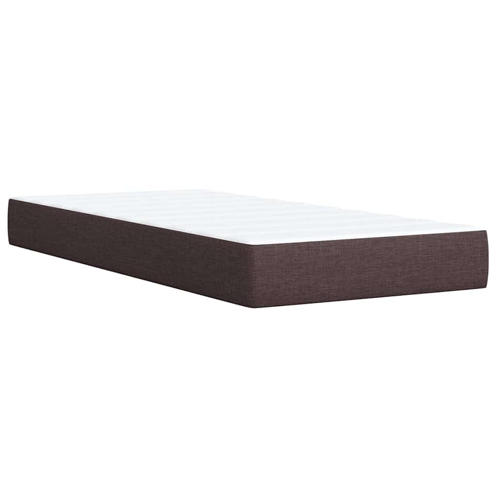 Giroletto a Molle con Materasso Marrone Scuro 90x200 cm Tessuto | homemem39