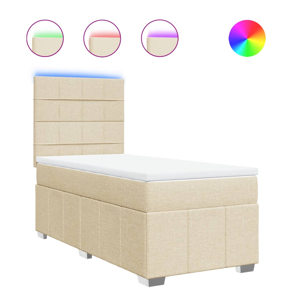 Giroletto a Molle con Materasso Crema 90x200 cm inTessuto