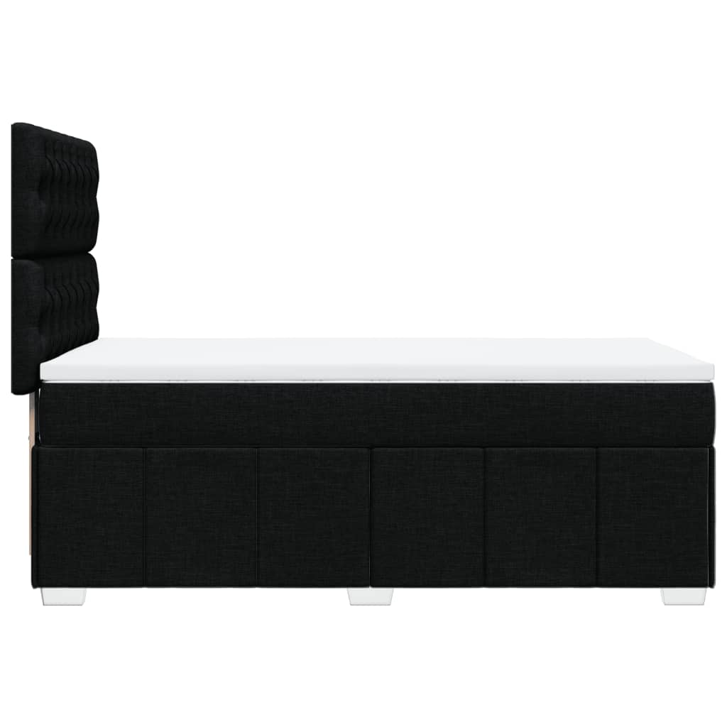 Giroletto a Molle con Materasso Nero 90x200 cm in Tessuto