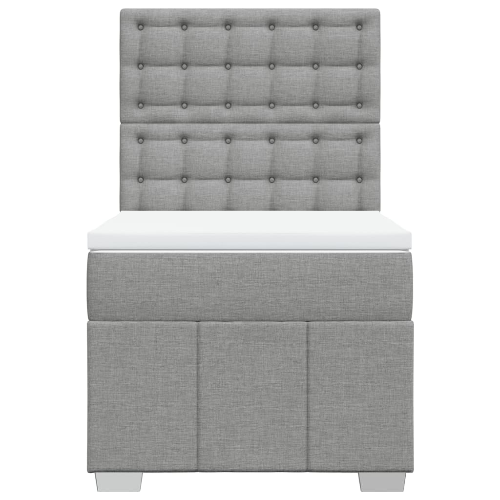 Giroletto a Molle con Materasso Grigio Chiaro 90x200 cm Tessuto