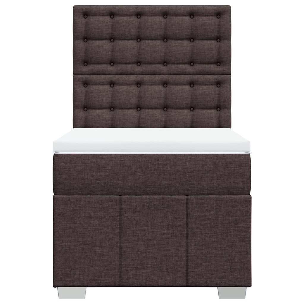 Giroletto a Molle con Materasso Marrone Scuro 90x200 cm Tessuto