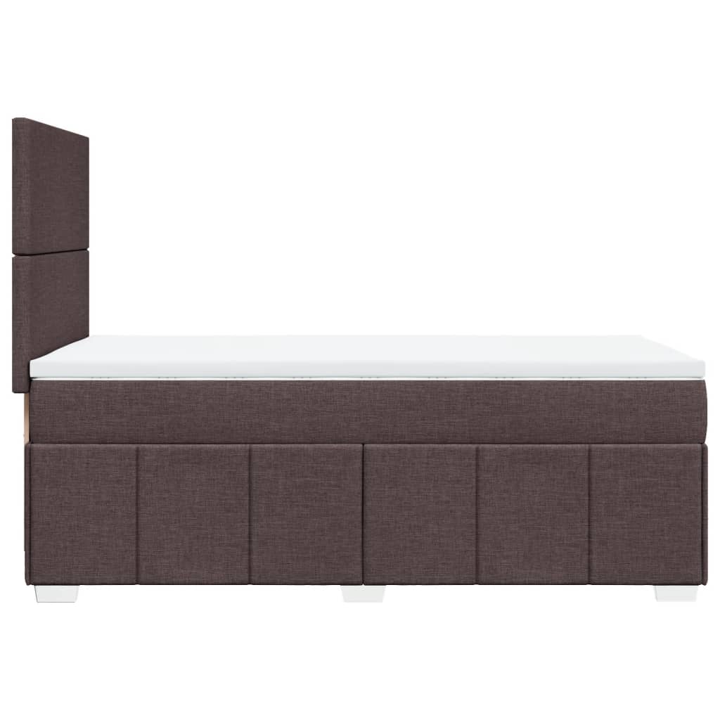 Giroletto a Molle con Materasso Marrone Scuro 100x200cm Tessuto