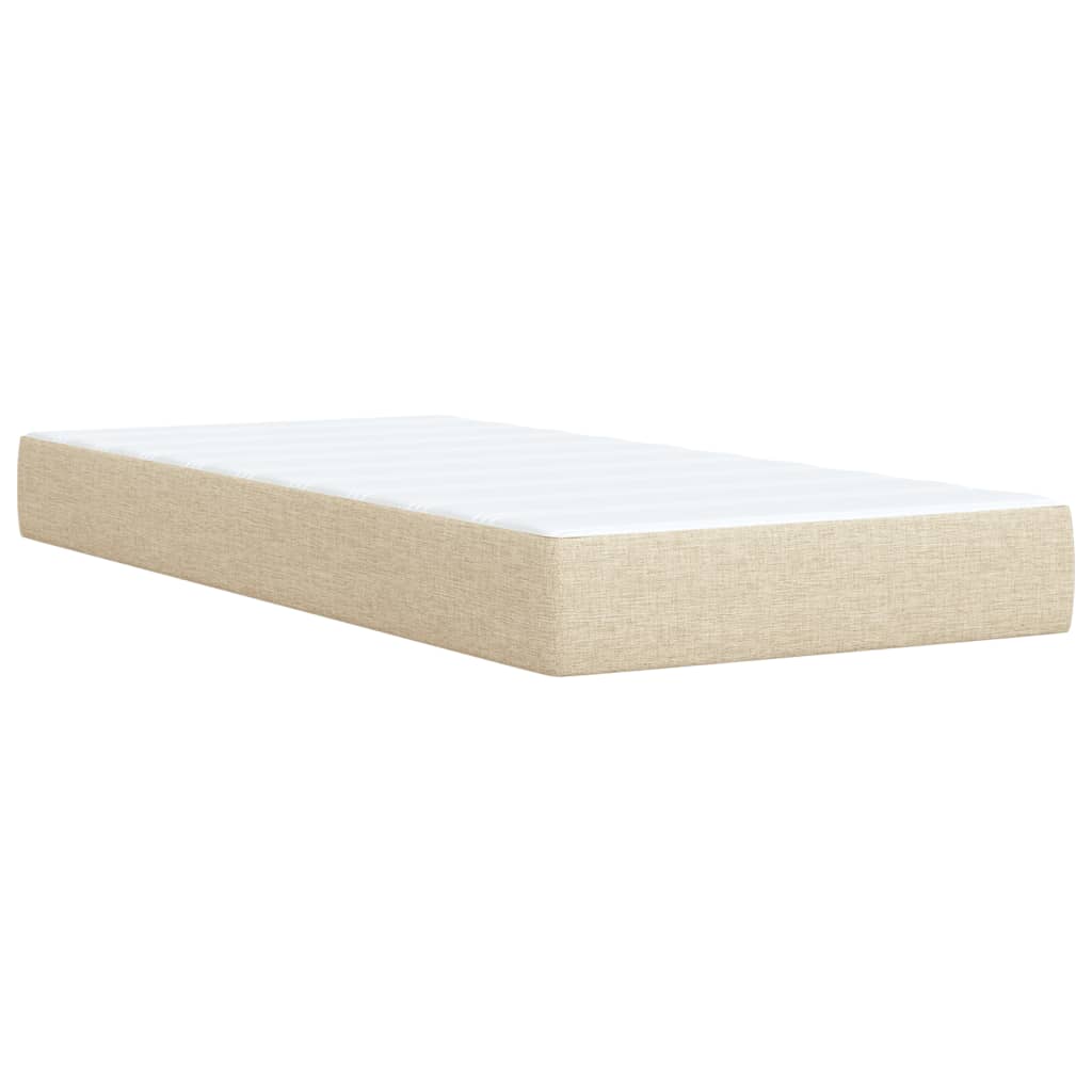 Giroletto a Molle con Materasso Crema 100x200 cm in Tessuto | homemem39