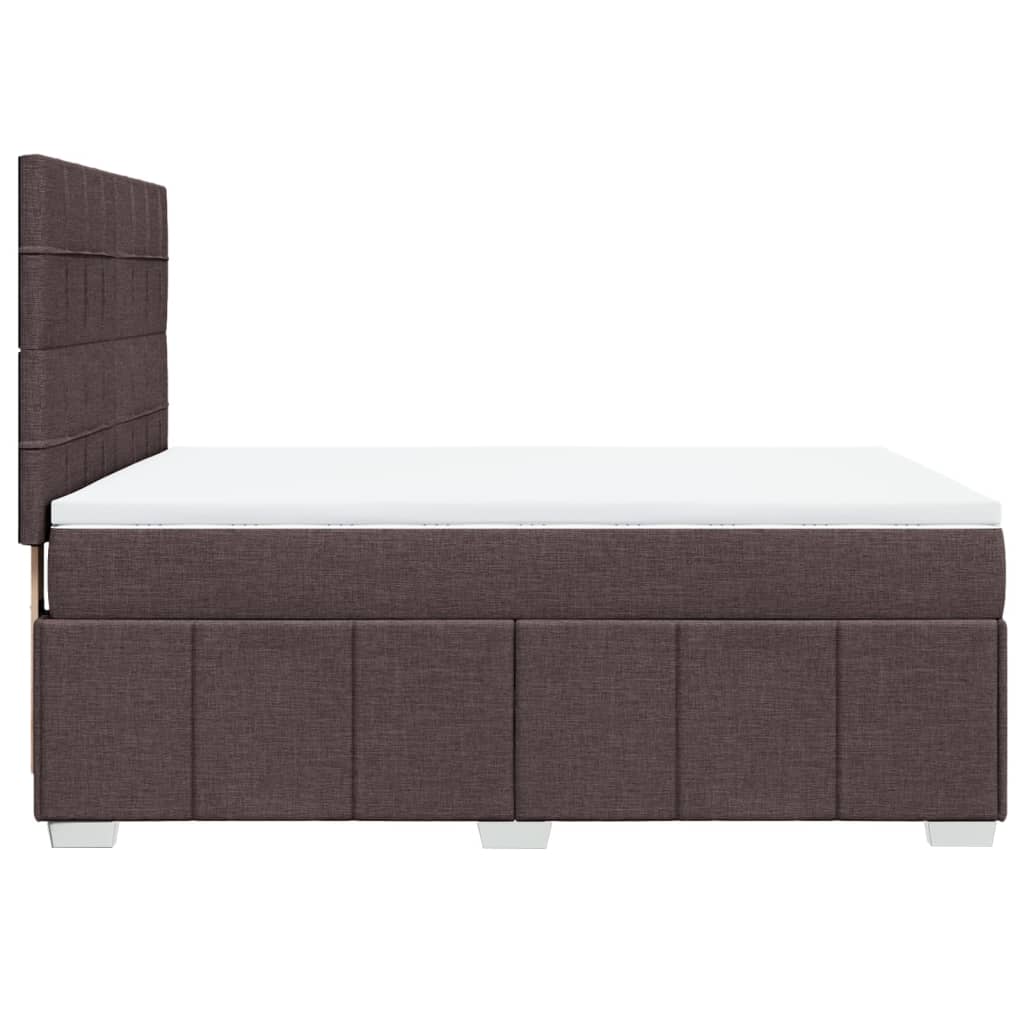 Giroletto a Molle con Materasso Marrone Scuro 140x200cm Tessuto