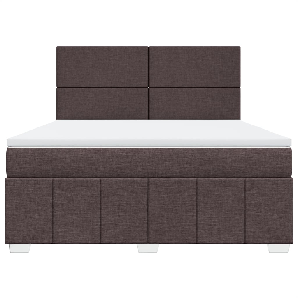 Giroletto a Molle con Materasso Marrone Scuro 180x200cm Tessuto