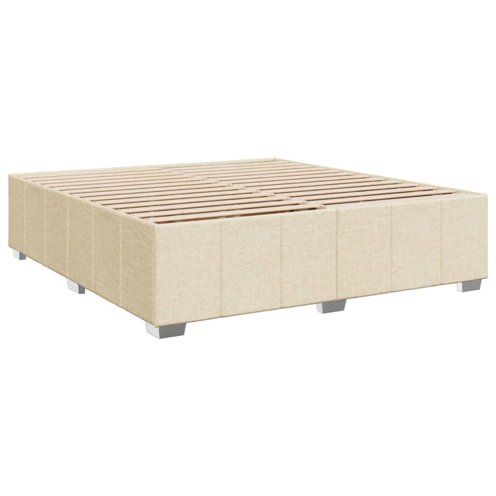 Giroletto a Molle con Materasso Crema 180x200 cm in Tessuto