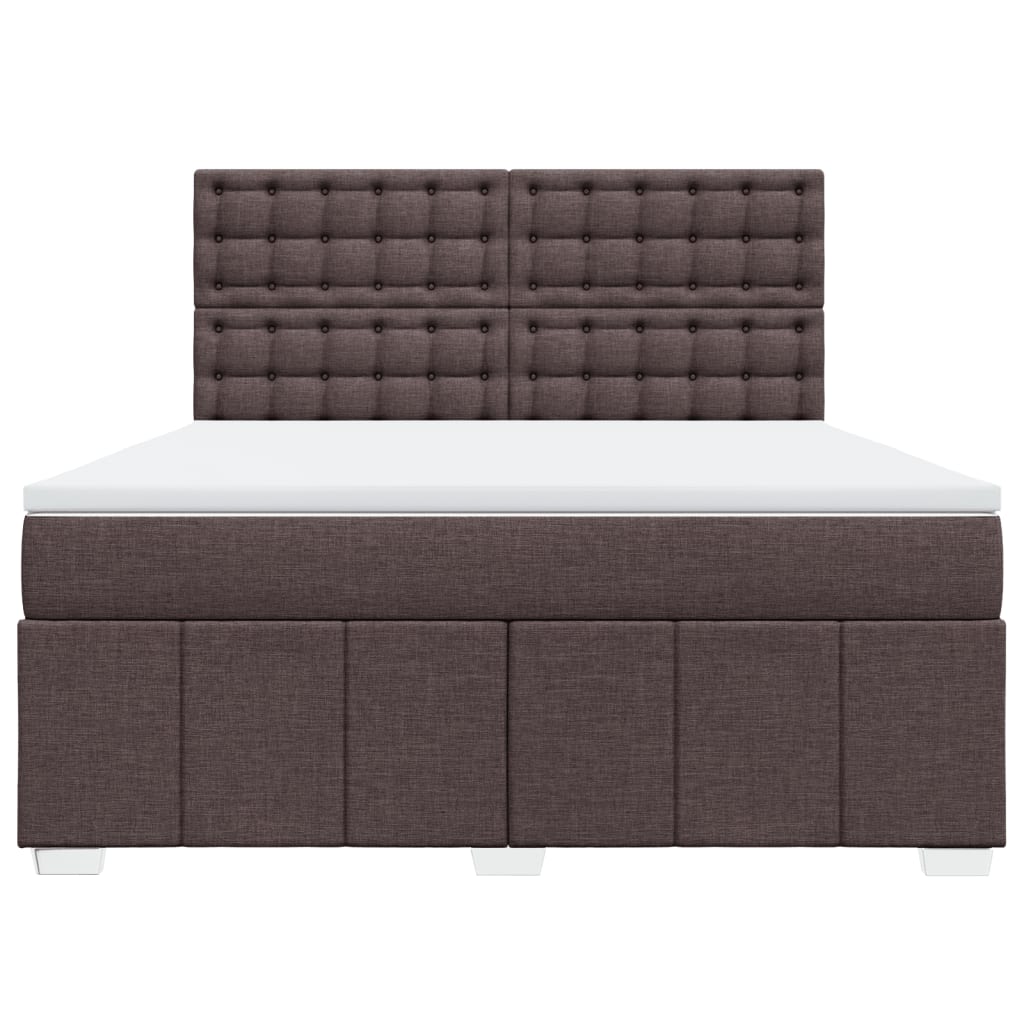 Giroletto a Molle con Materasso Marrone Scuro 180x200cm Tessuto