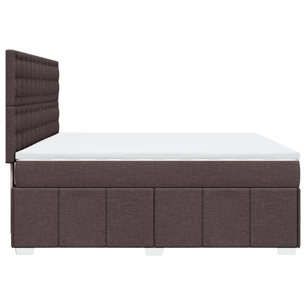 Giroletto a Molle con Materasso Marrone Scuro 180x200cm Tessuto