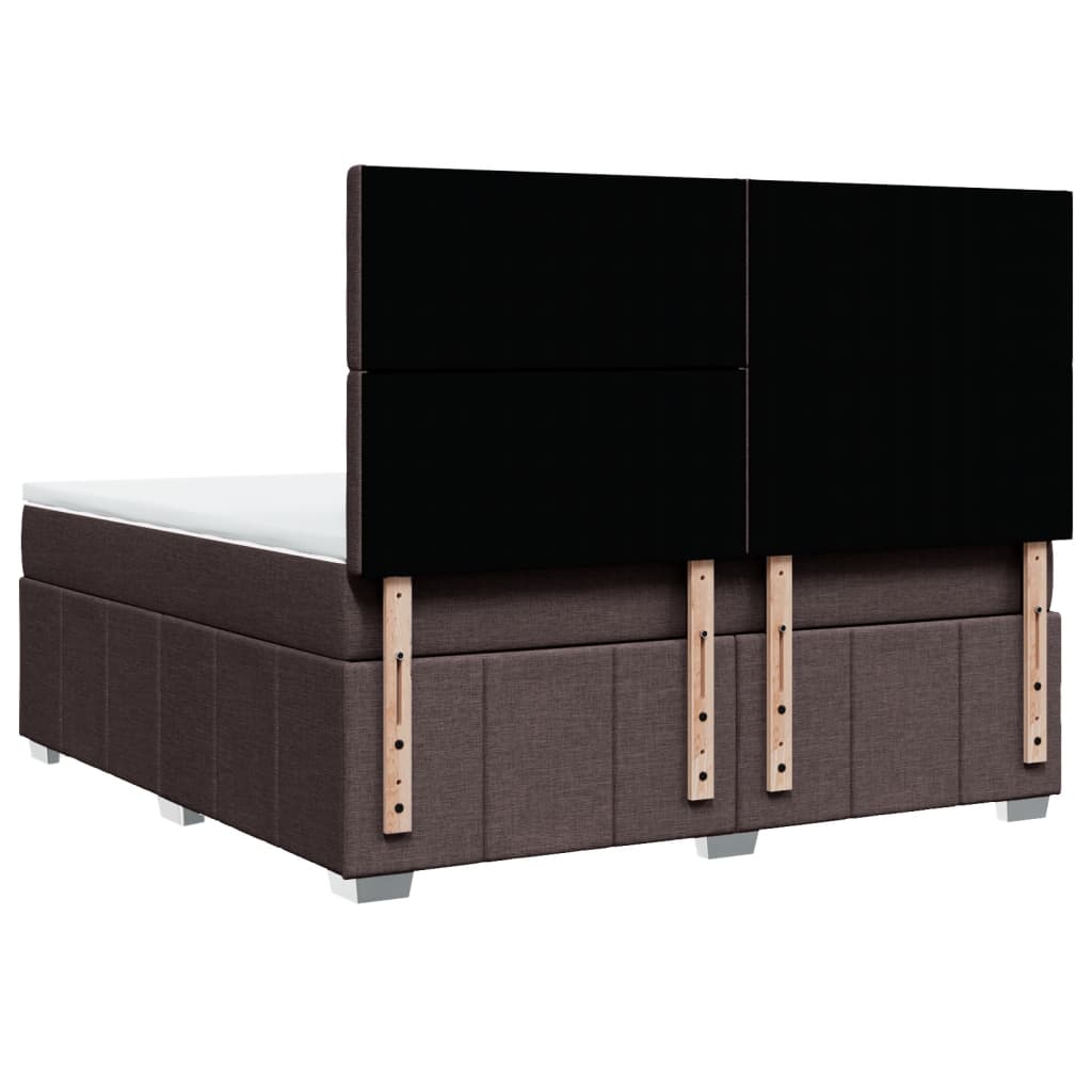 Giroletto a Molle con Materasso Marrone Scuro 180x200cm Tessuto