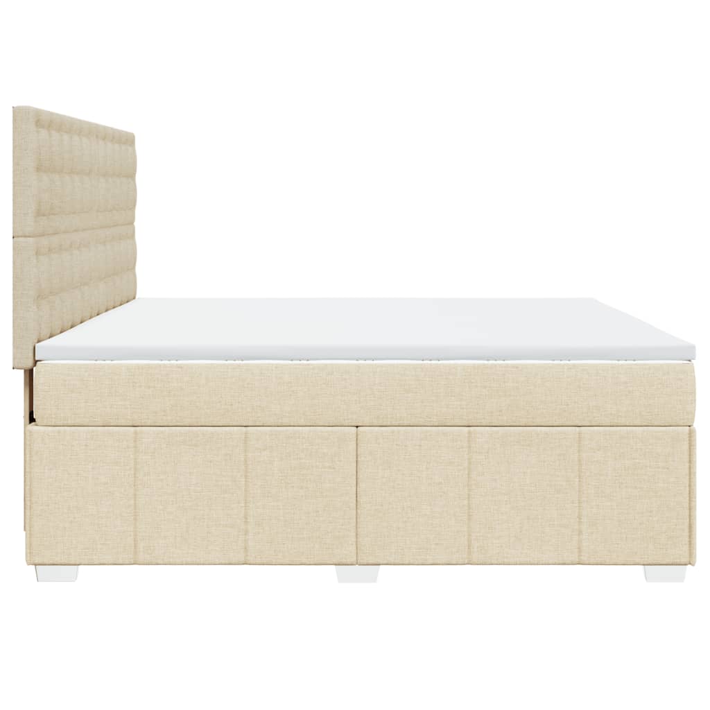 Giroletto a Molle con Materasso Crema 180x200 cm in Tessuto