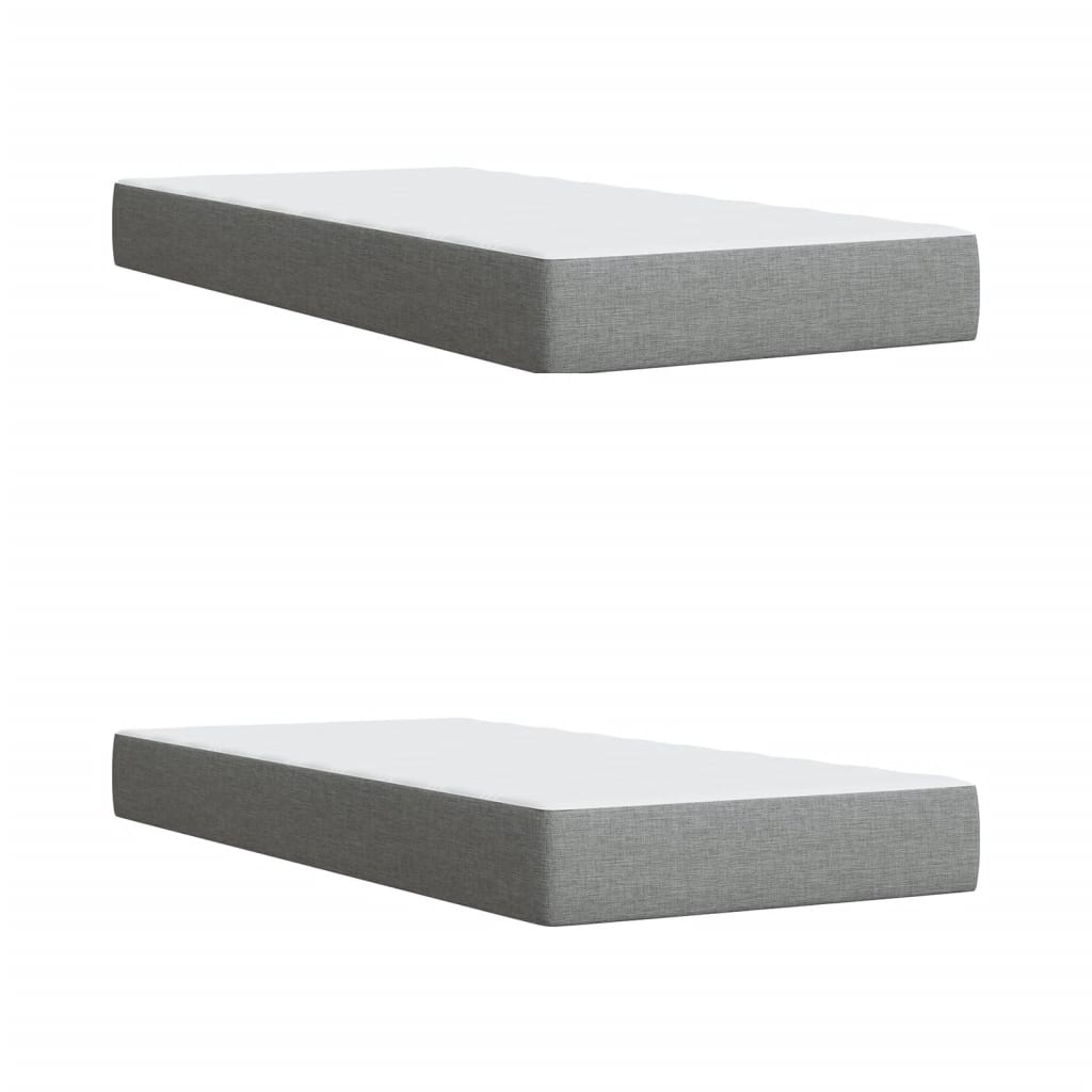 Giroletto a Molle con Materasso Grigio Chiaro 200x200cm Tessuto | homemem39