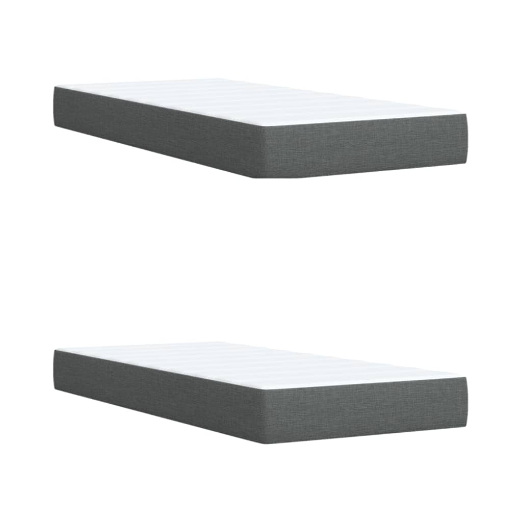 Giroletto a Molle con Materasso Grigio Scuro 200x200 cm Tessuto | homemem39