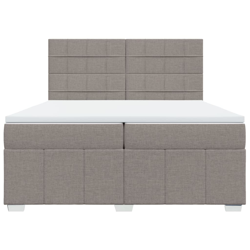 Giroletto a Molle con Materasso Tortora 200x200 cm in Tessuto