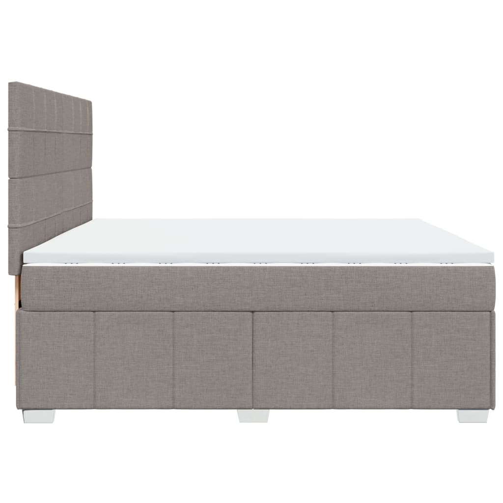 Giroletto a Molle con Materasso Tortora 200x200 cm in Tessuto