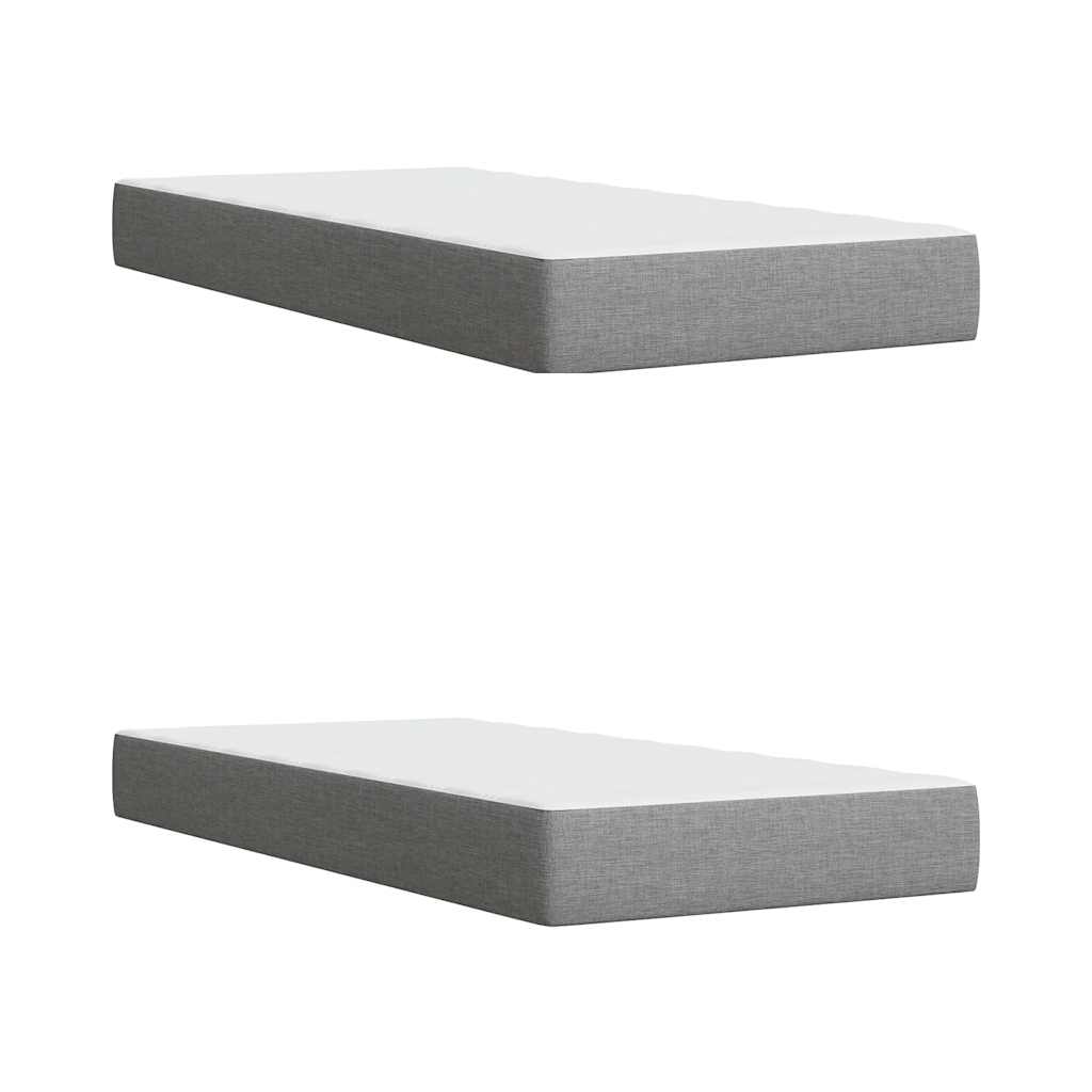 Giroletto a Molle con Materasso Grigio Chiaro 200x200cm Tessuto | homemem39