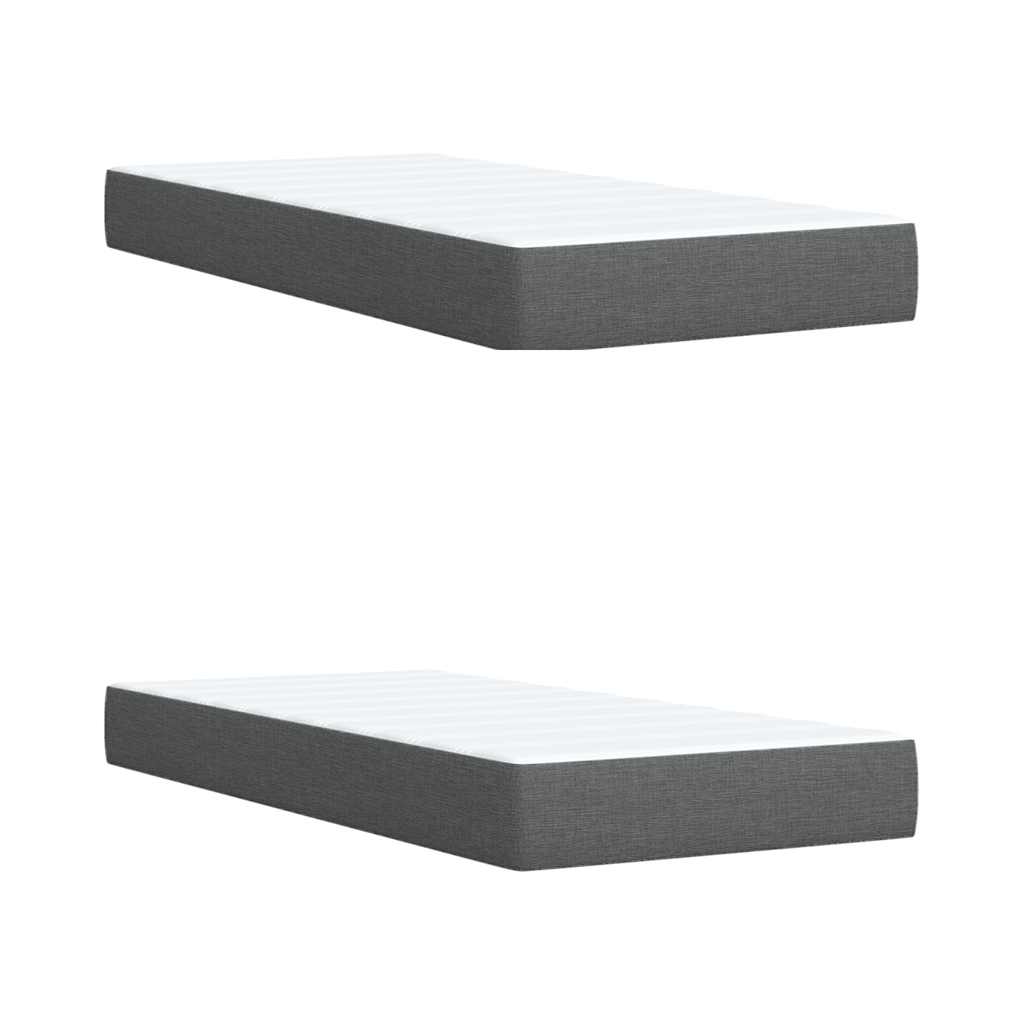 Giroletto a Molle con Materasso Grigio Scuro 200x200 cm Tessuto | homemem39