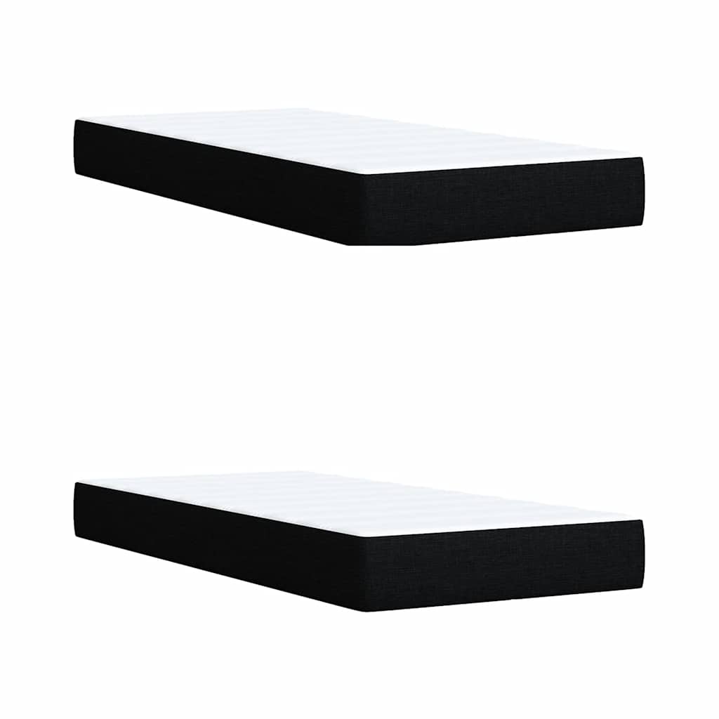 Giroletto a Molle con Materasso Nero 200x200 cm in Tessuto | homemem39