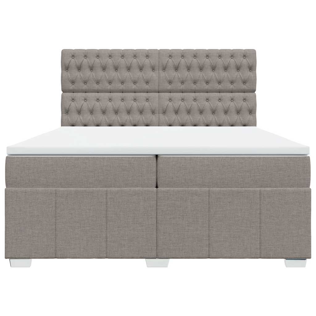Giroletto a Molle con Materasso Tortora 200x200 cm in Tessuto