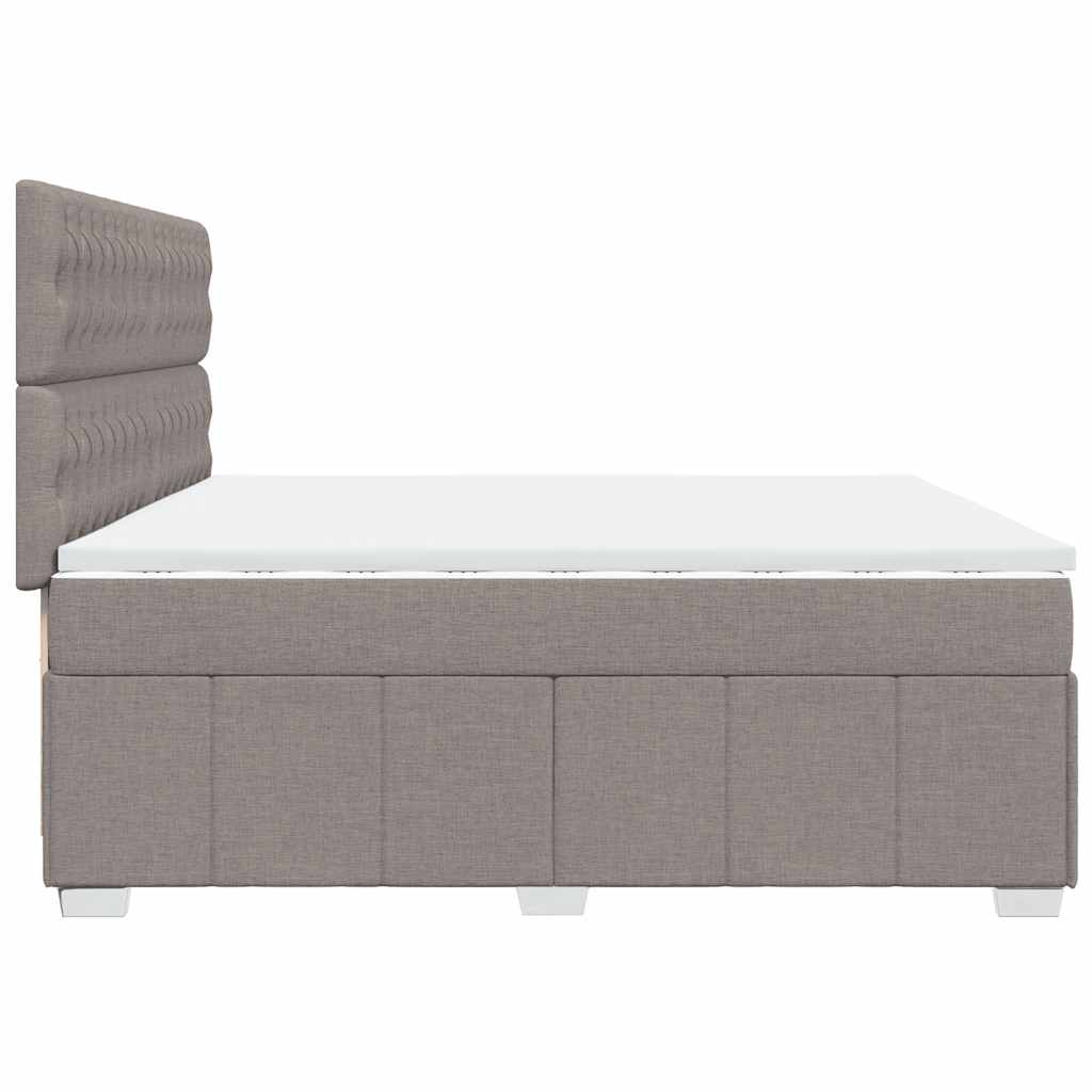 Giroletto a Molle con Materasso Tortora 200x200 cm in Tessuto